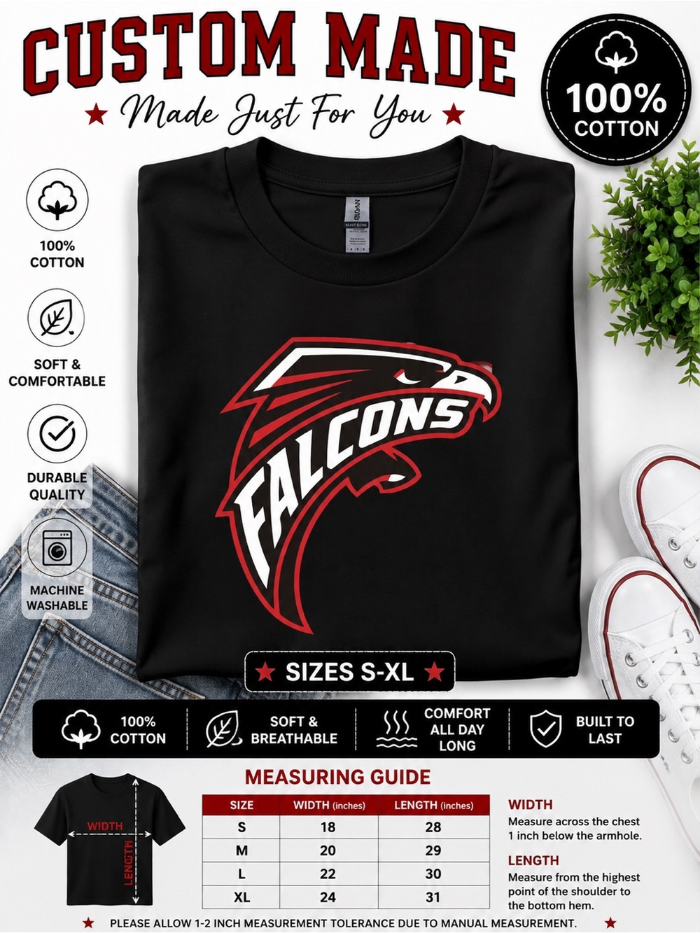 Falcons graphic t-shirt S M L XL Pick one New cotton